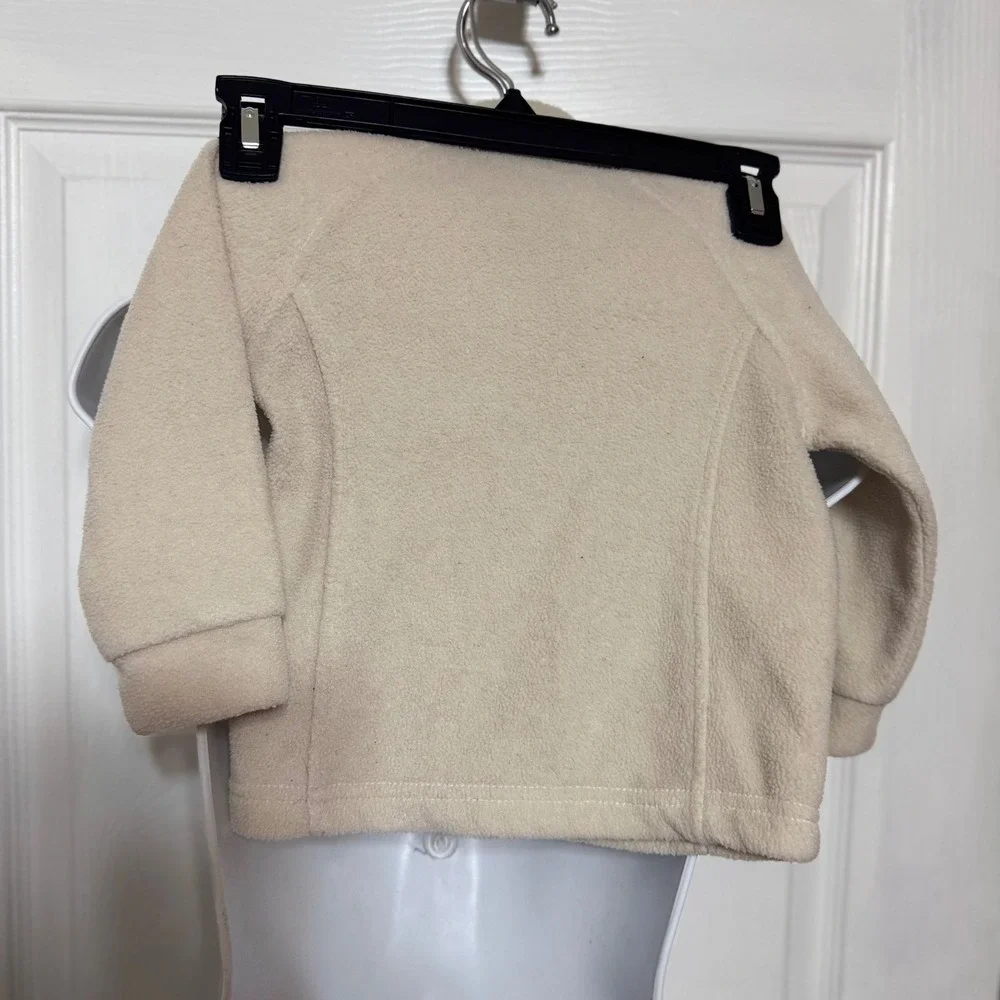 Columbia Kids Fleece Jacket Full Zip Cream Beige Mock Neck Toddler 2T